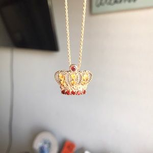 10k gold crown pendant with 14k gold chain